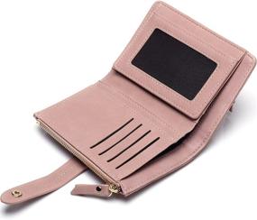 img 2 attached to 👛 Pink Leather RFID Blocking Wallets: Organized Compact Bifold Clutch for Women