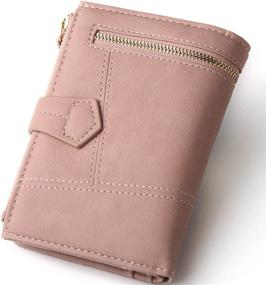 img 3 attached to 👛 Pink Leather RFID Blocking Wallets: Organized Compact Bifold Clutch for Women