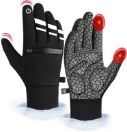 winter cycling gloves - men women, non-slip shock resistant warm gloves, touchscreen sport running gloves - waterproof windproof mountain bike gloves for bicycle cycling, running, snow driving logo