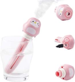 img 4 attached to 🌸 Wigood USB Portable Mini Humidifier for Car, Travel, Office, Bedroom, Hotel with Adjustable Length, Whisper Quiet, Container Diversity - No Water Bottle Needed (Pink)