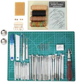 img 2 attached to 🧰 Complete DIY Leathercraft Tools Set - Stamping, Cutting, Stitching, Prong Punch, Snaps, Rivets Kit & Professional Sewing Tools