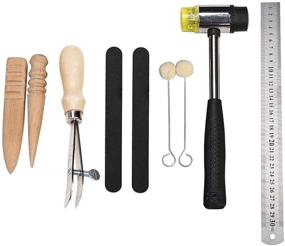 img 1 attached to 🧰 Complete DIY Leathercraft Tools Set - Stamping, Cutting, Stitching, Prong Punch, Snaps, Rivets Kit & Professional Sewing Tools