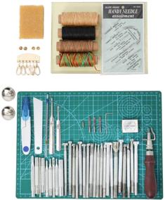 img 3 attached to 🧰 Complete DIY Leathercraft Tools Set - Stamping, Cutting, Stitching, Prong Punch, Snaps, Rivets Kit & Professional Sewing Tools