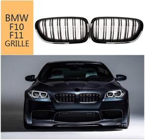 img 4 attached to 🚘 Glossy Black Front Replacement Kidney Grille Grill for BMW 5 Series F10 F11 M5 2010-2017 - F10 Grilles
