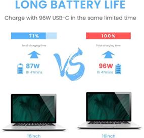 img 2 attached to 💡 96W USB C Charger Power Adapter for MacBook Pro 16, 15, 13 inch - Replacement Mac Book Pro Charger, USB C Laptop Power Supply, with USB-C to USB-C Charge Cable 6.6ft