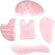 🌸 jovivi массажные инструменты gua sha scraping - 5 шт. розового кварца многоформенные плиты guasha для лица и тела - натуральный кристаллический камень gua sha для традиционной акупунктурной терапии - массажер для лица. логотип