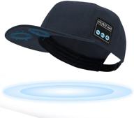 touch two wireless bluetooth 5.0 speaker hat/music cap with 🎧 inbuilt microphone: perfect outdoor/indoor sports companion and best gift for men/women/boys/girls (blue) logo