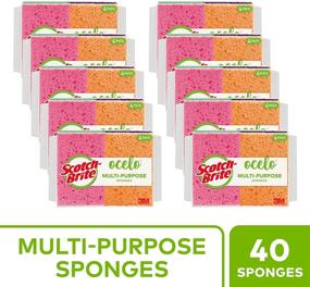 img 2 attached to 🧽 Assorted Colors Scotch-Brite Ocelo Handy Sponge, Pack of 40 Sponges