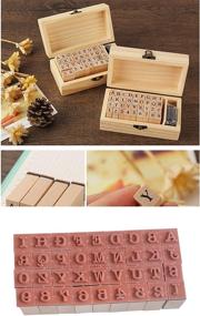 img 1 attached to 🔢 Yansanido Wooden Stamps Set - 36pcs Mini Small Box, Multipurpose 0.2'' / 5mm Number A-Z Alphabet Letter Wood Rubber Stamp (B)