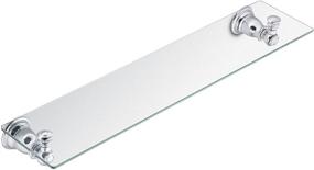img 2 attached to 🛁 Moen YB5490CH Kingsley Chrome Bathroom Vanity Glass Shelf - Stylish and Functional Storage Solution