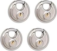🔒 high security thirard 4 pack keyed alike disc padlock - stainless steel lock for storage units, sheds, garages, & fences логотип
