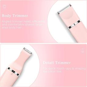 img 2 attached to 💖 Rechargeable Bikini Trimmer for Women - 2 in 1 Electric Lady Clipper: Efficient & Painless Hair Removal Razor with 2 Trimmer Heads, IPX7 Waterproof Wet and Dry Use, Pink