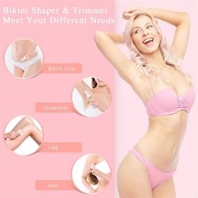 img 3 attached to 💖 Rechargeable Bikini Trimmer for Women - 2 in 1 Electric Lady Clipper: Efficient & Painless Hair Removal Razor with 2 Trimmer Heads, IPX7 Waterproof Wet and Dry Use, Pink