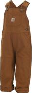 carhartt boys' brown bib overall, size 4t - durable & stylish protection for little adventurers! logo