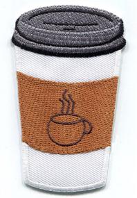 img 1 attached to ☕ Iron-On Patch: S-1507 Cup of Coffee Embroidered Applique for Fashion and DIY Projects