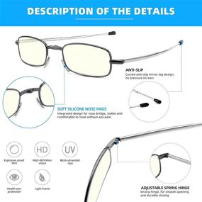 img 2 attached to 👓 Folding Reading Glasses with Anti Blue Light UV400, Soft Nose Pad and Spring Hinge - Portable Computer Readers in a 2 Pack for Men and Women