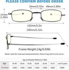 img 3 attached to 👓 Folding Reading Glasses with Anti Blue Light UV400, Soft Nose Pad and Spring Hinge - Portable Computer Readers in a 2 Pack for Men and Women