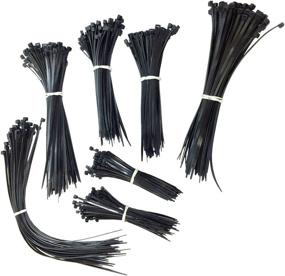 img 1 attached to 🔗 Electriduct Nylon Cable Tie Set - 650 Zip Ties - Mixed Lengths: 4&#34;, 6&#34;, 8&#34;, 11&#34; - Black