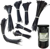 🔗 electriduct nylon cable tie set - 650 zip ties - mixed lengths: 4&#34;, 6&#34;, 8&#34;, 11&#34; - black logo