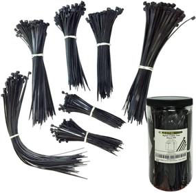 img 3 attached to 🔗 Electriduct Nylon Cable Tie Set - 650 Zip Ties - Mixed Lengths: 4&#34;, 6&#34;, 8&#34;, 11&#34; - Black