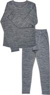 🚀 comfy and warm: trimfit boys space dye long-sleeve w/thumbholes thermal underwear pajama set for kids - 2 piece bundle! logo