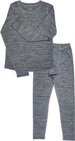 img 1 attached to 🚀 Comfy and Warm: Trimfit Boys Space Dye Long-Sleeve w/Thumbholes Thermal Underwear Pajama Set for Kids - 2 Piece Bundle!