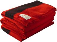 woolrich 108x100-inch hudson bay 8 point blanket in scarlet with black stripes logo