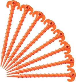 img 1 attached to 🏕️ Lvgowyd 10-Pack Heavy Duty Outdoor Tent Stakes, Canopy Stakes, Camping Stakes, Beach Tent Stakes - Screw Shape, 7.9/10-Inch