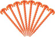 🏕️ lvgowyd 10-pack heavy duty outdoor tent stakes, canopy stakes, camping stakes, beach tent stakes - screw shape, 7.9/10-inch логотип