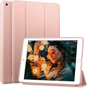 img 4 attached to DTTO New iPad 10.2 Case - iPad 9th Generation 2021/8th Gen 2020/7th Gen 2019 Ultra Lightweight Slim Back Cover with Smart Trifold Stand, Auto Sleep/Wake - Rose Gold