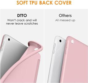 img 1 attached to DTTO New iPad 10.2 Case - iPad 9th Generation 2021/8th Gen 2020/7th Gen 2019 Ultra Lightweight Slim Back Cover with Smart Trifold Stand, Auto Sleep/Wake - Rose Gold