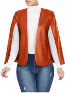 π§₯ aro lora women's pu faux leather cape cloak poncho: stylish open front short jacket with slit sleeves logo