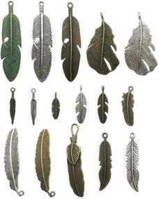 img 1 attached to I Love DIY Beads 100g (Approximately 30-32 Pieces) Craft Supplies Mixed Feather Pendants Beads Charms for Jewelry Making Findings Accessory DIY Necklace Bracelet (M017)