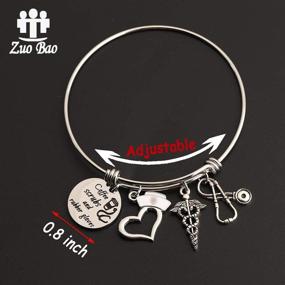 img 3 attached to Zuo Bao Nurse RN Keychain: Appreciation Gift for Doctor or Nurse - Funny Coffee Scrubs and Rubber Gloves Design