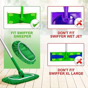 img 3 attached to KEEPOW Reusable Mop Pads 🧽 for Swiffer Sweeper: Washable Refills, 8-Pack, Green