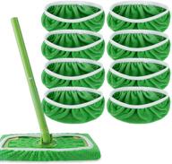 keepow reusable mop pads 🧽 for swiffer sweeper: washable refills, 8-pack, green logo