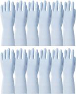 🧤 pacific ppe 12 pairs reusable rubber cleaning gloves | blue medium size gloves for kitchen, dishwashing, gardening, painting, pet care, and more! logo