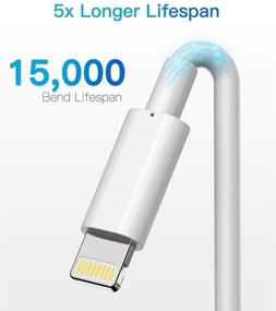 img 3 attached to 🔌 Зарядное устройство iPhone MFi Certified 3Pack 3FT Lightning Cable - Быстрая зарядка для iPhone 13 12 SE 2020 11 Xs Max XR X 8 7 6S 6 Plus 5S iPad Pro iPod Airpods - Белый