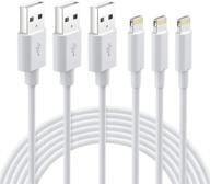 🔌 зарядное устройство iphone mfi certified 3pack 3ft lightning cable - быстрая зарядка для iphone 13 12 se 2020 11 xs max xr x 8 7 6s 6 plus 5s ipad pro ipod airpods - белый логотип