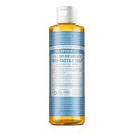 🌿 organic pure-castile liquid soap by dr. bronners - baby unscented, 8 ounce - 18-in-1 uses: face, hair, laundry, dishes, sensitive skin, babies - fragrance-free, vegan, non-gmo logo