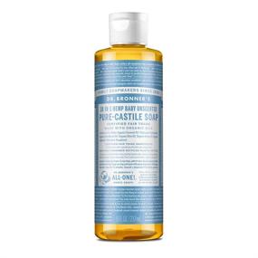 img 4 attached to 🌿 Organic Pure-Castile Liquid Soap by Dr. Bronners - Baby Unscented, 8 Ounce - 18-in-1 Uses: Face, Hair, Laundry, Dishes, Sensitive Skin, Babies - Fragrance-Free, Vegan, Non-GMO