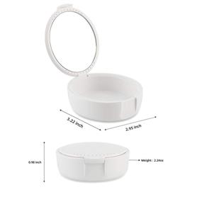 img 3 attached to 🦷 Dental Orthodontic Retainer Case: Slim, White Denture Holder with Mirror. Ideal Storage Box for Mouthguards, Night Guards, and More – Perfect for Office, Travel, and Household Use
