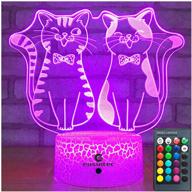 🐱 easuntec cat lamp for cat lovers with remote & smart touch - 7 colors + 16 colors changing dimmable cat gifts for girls ages 4-8 (2 cat 16 wt) logo