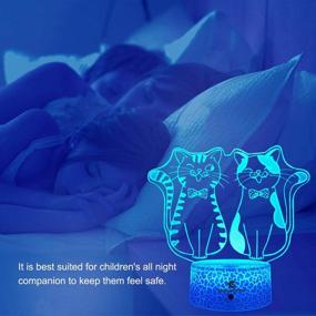 img 2 attached to 🐱 Easuntec Cat Lamp for Cat Lovers with Remote & Smart Touch - 7 Colors + 16 Colors Changing Dimmable Cat Gifts for Girls Ages 4-8 (2 Cat 16 WT)