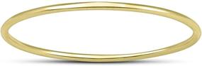 img 4 attached to 14K Yellow Gold Stackable Band with Thin Domed Design (0.75 mm) for Sleek Look