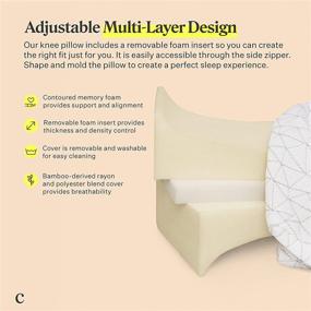 img 2 attached to 🔸 Adjustable Orthopedic Memory Foam Leg Support & Knee Pillow for Sciatica Relief, Back, Pregnancy, Hip and Joint Pain - Coop Home Goods Side Sleeper Pillow with Washable Cover