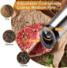 img 2 attached to 🧂 Effortless Flavor Enhancement: Rechargeable Electric Salt and Pepper Grinder Mill Set - USB Charging, Adjustable Coarseness, and High Capacity Refillable Shaker