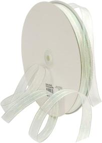 img 1 attached to 🎀 Morex Ribbon Bella Iridescent Wired Mesh Ribbon: 5/8-Inch x 100-Yard Spool in White - Versatile Crafting Supply and Decorative Accent