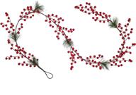 6ft red berry christmas garland | artificial garland for 🎄 indoor/outdoor decoration - winter holiday & new year's decor | dearhouse логотип