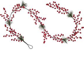 img 4 attached to 6FT Red Berry Christmas Garland | Artificial Garland for 🎄 Indoor/Outdoor Decoration - Winter Holiday & New Year's Decor | DearHouse